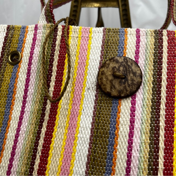 Red fish Designs Multi Stripe Tote Bags - Picture 5 of 13